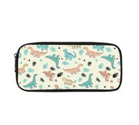 Biyejit Astuccio per matite con dinosauro in stile cartone animato, portapenne per bambini, cancelleria, pennelli, articoli da toeletta, per adolescenti, ragazzi, ragazze, regalo per il rientro a