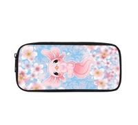 Biyejit Astuccio per matite per studenti, bambini, astuccio per cancelleria con cerniera, portatile, da viaggio, Axolotl Ciliegia Rosa, Taglia unica