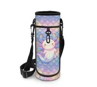 Biyejit Axolotl - Borsa portabottiglie con cerniera, con spallacci regolabili, portatile, per escursionismo, campeggio, passeggiate con il cane, corsa, Stampa Axolotl, Misura unica, Organizer per