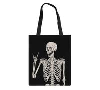 Biyejit Borsa a tracolla in tela Borsa a tracolla casual in cotone per la scuola per donne e ragazze, Scheletro, Taglia unica