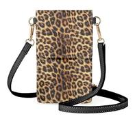 Biyejit Borsa a tracolla marrone leopardata per cellulare in pelle PU per donne con tracolla lunga regolabile Borse da braccio leggere