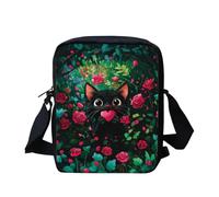 Biyejit Borsa a tracolla per donne, uomini, bambini, borsa a tracolla con tracolla, portatile, per lavoro, scuola, affari, Rosa Gatto
