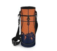 Biyejit Borsa per bottiglia d'acqua a tema palla con cerniera portabicchieri con spallacci regolabili per uomini e ragazzi per escursionismo, passeggiate, sport, palestra, Basket 2, Misura unica