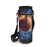 Biyejit Borsa per bottiglia d'acqua a tema palla con cerniera portabicchieri con spallacci regolabili per uomini e ragazzi per escursionismo, passeggiate, sport, palestra, Basket 6, Misura unica