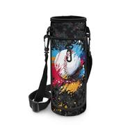 Biyejit Borsa per bottiglia d'acqua a tema palla con cerniera portabicchieri con spallacci regolabili per uomini e ragazzi per escursionismo, passeggiate, sport, palestra, Baseball Tie Dye, Misura