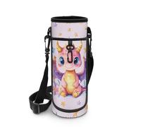 Biyejit Borsa per bottiglia d'acqua con cerniera e tracolla regolabile, leggera, per ragazze, bambini, escursionismo, passeggiate, sport, palestra, Dinosauro, Misura unica, Organizer per borse