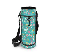 Biyejit Borsa porta bottiglie d'acqua con cerniera portabottiglie con spallacci regolabili Washbale Borsa per bottiglie, Margherita, Misura unica, Organizer per borse