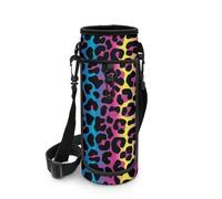 Biyejit Borsa porta bottiglie d'acqua con cerniera portabottiglie con spallacci regolabili Washbale Borsa per bottiglie, Leopard, Misura unica, Organizer per borse