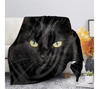 Biyejit Coperta per bambini con stampa di gatto nero, super morbida, per bambini, adolescenti, ragazze, ragazzi, in pile di flanella, coperta per aria condizionata