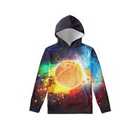 Biyejit, Felpa con cappuccio in pile per ragazzi e ragazze, pullover con cappuccio in pile soffice, con tasche, casual, per bambini dai 6 ai 16 anni, 8-10 Years