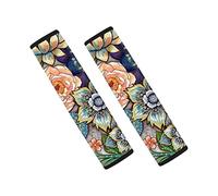 Biyejit Fiori Stampa Auto Cintura Di Sicurezza Spalline Copre Per Le Donne, Automotive Interni Decorativi Accessori 2 Confezioni Set Universale