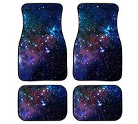 Biyejit Galaxy Stars, elegante tappetino per auto in gomma antiscivolo per tutte le condizioni atmosferiche, tappetini per auto anteriori e posteriori, set da 4 pezzi
