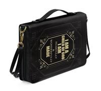 Biyejit I am a Child of God - Borsa in pelle per bibbia con manico e cerniera, monospalla, accessori per arte cristiana religiosa, M-2XL