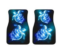 Biyejit Lighting Turtle - Tappetino per auto per tutte le condizioni atmosferiche, 2 pezzi, resistente, per sedile del conducente, passeggero, tappetini antiscivolo con retro in gomma