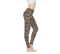 Biyejit Pantaloni da yoga da donna a vita alta, leggings da allenamento da donna, Pelle di pitone in pelle di serpente, XL