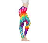 Biyejit Pantaloni da yoga da donna a vita alta, leggings da allenamento da donna, Stampa tinta., M