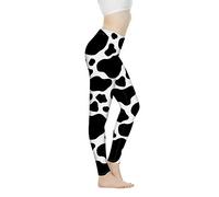 Biyejit Pantaloni da yoga da donna Leggings a vita alta per leggings da allenamento da donna, Stampa mucca., XS