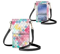 Biyejit Piccola borsa a tracolla per telefono da donna borse a tracolla per cellulare porta carte portafoglio borsa touch screen, Bilancia colorata.