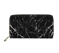 Biyejit Portafogli da donna in pelle lunga con motivo floreale, porta carte di credito, tasca per capacità, Marmo, Taglia unica, Contemporaneo