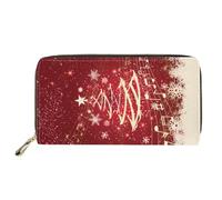 Biyejit Portafogli da donna in pelle lunga con motivo floreale, porta carte di credito, tasca per capacità, Albero di Natale., Taglia unica, Casual