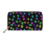 Biyejit Portafoglio lungo da donna in pelle da viaggio, porta carte di credito, pochette per telefono, grande capacità con cerniera, zampa di cane., Taglia unica, Casual, contemporaneo