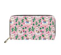 Biyejit Portafoglio lungo da donna in pelle da viaggio, porta carte di credito, pochette per telefono, grande capacità con cerniera, Alpaca, Taglia unica, Pochette Casual