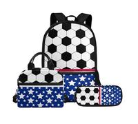 Biyejit Set di 3 zaini per la scuola, con borsa per il pranzo, astuccio per matite, libri, 43 cm, regalo per il rientro a scuola, Palla 1, Misura unica, Set di zaini per la scuola
