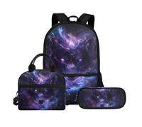 Biyejit Set di 3 zaini per la scuola, con borsa per il pranzo, astuccio per matite, libri, 43 cm, regalo per il rientro a scuola, Lupo 9, Misura unica, Set di zaini per la scuola