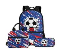 Biyejit Set di 3 zaini per la scuola, con borsa per il pranzo, astuccio per matite, libri, 43 cm, regalo per il rientro a scuola, Palla 5, Misura unica, Set di zaini per la scuola