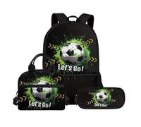 Biyejit Set di 3 zaini per la scuola, con borsa per il pranzo, astuccio per matite, libri, 43 cm, regalo per il rientro a scuola, Palla 3, Misura unica, Set di zaini per la scuola