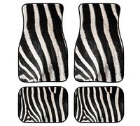 Biyejit - Tappetini per auto con stampa zebrata, per donne e uomini, per tutte le condizioni atmosferiche, in gomma resistente, set di 4 tappetini universali per SUV, camion e furgoni