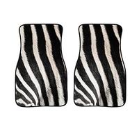 Biyejit Tappetini per pavimento auto con stampa zebrata per donne e uomini, per tutte le condizioni atmosferiche, in gomma resistente, tappetini di protezione, 2 pezzi, vestibilità universale per SUV