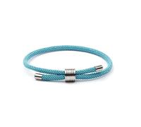 BIYONGDE Braccialetto dell'amicizia in corda intrecciata nautica in stile bohémien, fatto a mano, con ciondolo in acciaio regolabile, 8.66inch, Nylon, Nessuna pietra preziosa