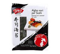 Biyori - Alghe Nori per Sushi - 20 Fogli di Alghe Tostate ed Essiccate Pronte all'Uso - Ideale per Preparazione Sushi o per Cottura Brodi, Legumi e Stufati - Non necessita di Cottura