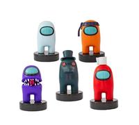 Bizak-64115041 Among Us Figura con Timbro Confezione da 5 in Blister Assortito Casuale, Multicolore, 64115041