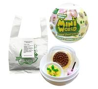 Bizak Mini World Delivery, capsula da collezione con piatti alimentari in versione Mini, include 3 accessori a sorpresa e adesivi, 72 modelli da collezionare, giocattolo creativo, dai 6 anni (64505001