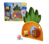 Bizak Spongebob, casa ananas con 2 personaggi, playset Fondo di Bikini con Bob e Gary, include casa da 20 cm e televisore con funzione, giocattolo ufficiale per bambini dai 3 anni in su (64566040)