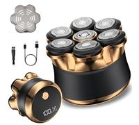 Bizcasa 7D Rasoio Testa Calva,2 Livelli di Velocità con Display LED,Magnetica Rasoio Elettrico Fluttuante Flessibile,Impermeabile IPX7,Porta di Carica USB-C,120 Minuti di Autonomia,Ideale per Viaggi