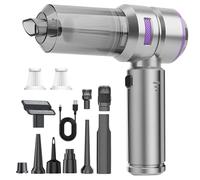 Bizcasa Aspirabriciole Senza Fili,22000Pa Aspirapolvere Auto,3 Velocità,4 in 1 Aspiratore e Soffiatore con Motore Brushless,6000mAh Spray ad aria Compressa,per Auto Casa Ufficio Peli di Domestici