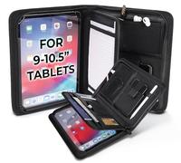 BizMate PRO - Portfolio organizer con cerniera e porta tablet da 9-26,5 cm, formato A5, con tasche multiple, finitura in pelle, Eco-Mailer