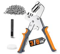 BIZOEPRO, Kit di punzonatore e 500 occhielli da 10 mm ad alta resistenza, pressa per teloni, tessuti, striscioni, tela, pelle, tende, vinile