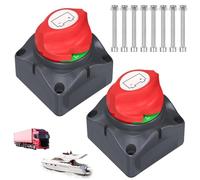 BIZOI Principale Sezionatore Batteria Master, 2 Pezzi Interruttore Stacca Batteria, 12V 24V 48V Staccabatteria, 275A Interruttore di Alimentazione per Auto Barca Auto Camper Yacht Camion Autobus