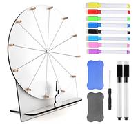 BIZOI Ruota della Fortuna, 29cm Ruota Girevole per Premi, 12 Slots Ruotadella Fortuna, Ruotadei Premi Che Gira con 2 Gomma e 10 Pennarello per Matrimonio Giochi di Famiglia Alone Commerciale Fiere