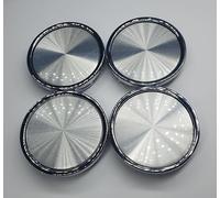 BizTech ® 4x Universale Cromato Argento Auto Lega Ruota Centro Mozzo Tappi Coperture Set No Logo Plain Emblema 63mm Mozzo Cap Copertura