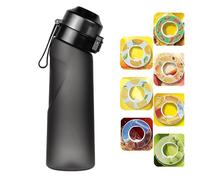 BIZTTLOG Borraccia sportiva da 650 ml con cannuccia, resistente al calore, al gusto di frutta, 7 gusti, 0 zuccheri, 0 calorie, 0 grassi, adatta for palestra e attività all'aperto (viola)(Black)
