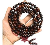 BIZTTLOG Bracciale Rosario in Legno Naturale - 108 grani for Meditazione, Yoga e Protezione Spirituale, Rosario in Legno Fatto a Mano(10mm*108a)