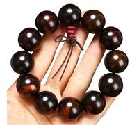 BIZTTLOG Bracciale rosario in legno naturale - 108 grani for meditazione, yoga e protezione spirituale, rosario in legno fatto a mano(20mm*12b1)