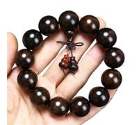 BIZTTLOG Bracciale Rosario Vintage in Legno di incenso Rosso - Energia Zen, Braccialetto Elastico Portafortuna, Perline di Legno Unisex, Gioiello Spirituale for Meditazione/Yoga(18mm*13 b1)