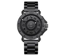 BIZTTLOG Orologio da uomo a levitazione magnetica, orologio al quarzo con 12 segni zodiacali, design senza vetro, resistenza all'acqua fino a 30 metri, scelta del collezionista (nero)(Black1)