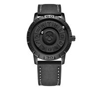 BIZTTLOG Orologio da uomo con cuscinetto a sfera magnetico - Cinturino in acciaio inossidabile, quadrante con numeri romani, senza vetro, resistenza all'acqua fino a 30 metri(Black2)